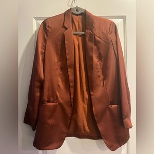 Express 3/4 sleeve “boyfriend blazer” in Burnt Orange/Auburn